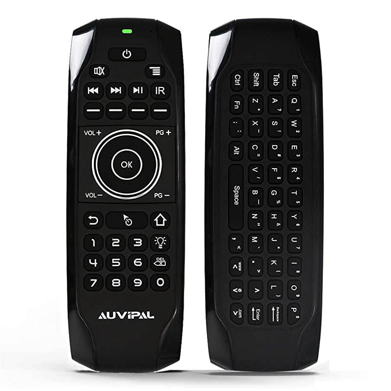 G9 Backlit 24GHz Wireless Air Mouse Remote with QWERTY Keyboard 5 Programmable Keys and Buildin Rechargeable Battery for Nvidia Shield Android TV Box Kodi PC Raspberry Pi PS4 and More