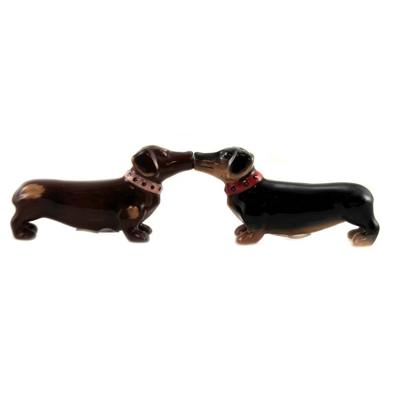 Tabletop 2.25" A Long Love Affair Magnetic Dachshund Pacific Trading  -  Salt And Pepper Shaker Sets