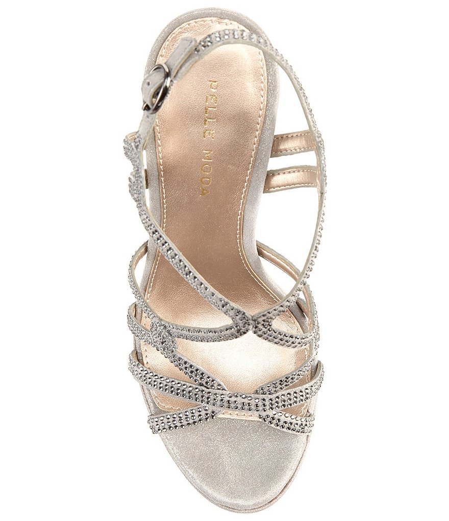 Pelle Moda Jonah Shimmer Suede Jewel Embellished Dress Sandals