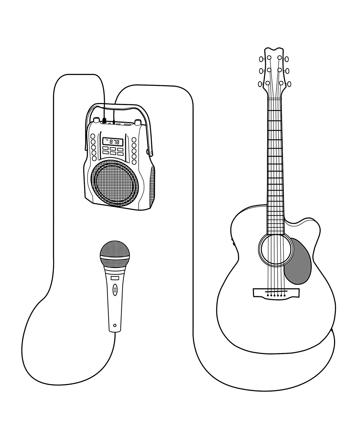 KORAMZI  Karaoke Portable Rechargeable Boombox with Bluetooth, FM Radio, AUX In (Red) KS-200RD