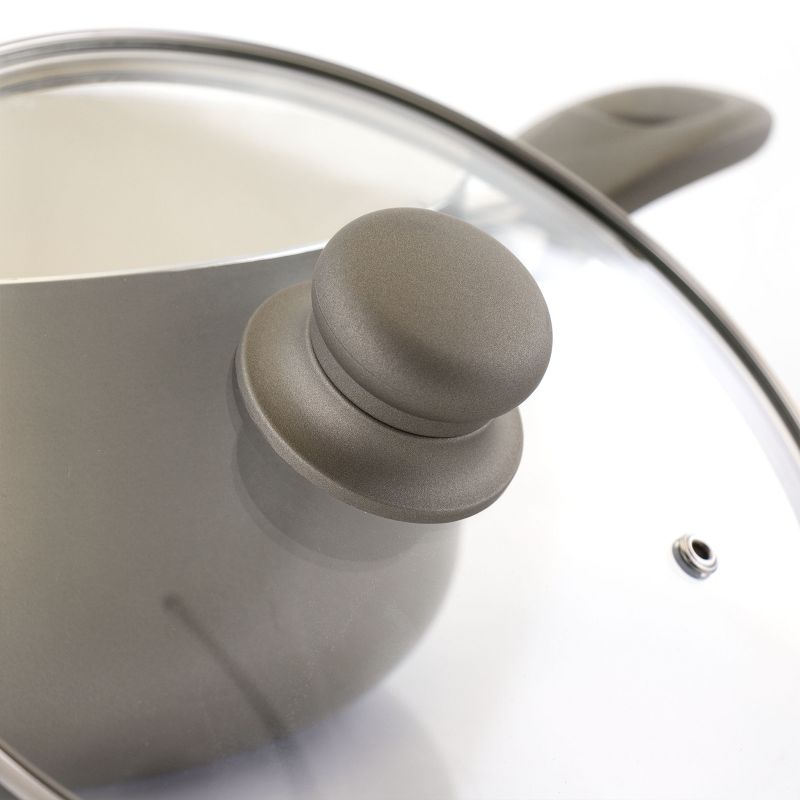 Oster Newcrest 8 Piece Ceramic Nonstick Aluminum Cookware Set with Soft Grip Handles