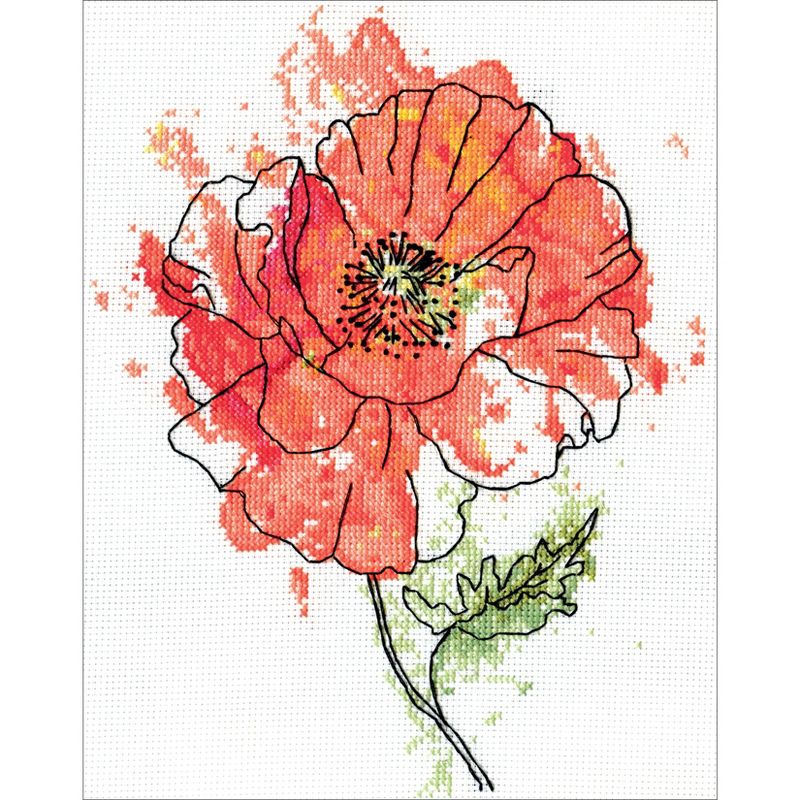 Design Works Counted Cross Stitch Kit 5"X7"-Peach Floral (14 Count)