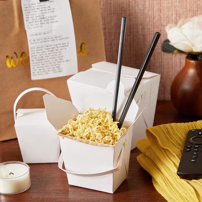 Stockroom Plus 50 Pack Take Out Boxes, White Paper To Go Food Containers (16 oz)