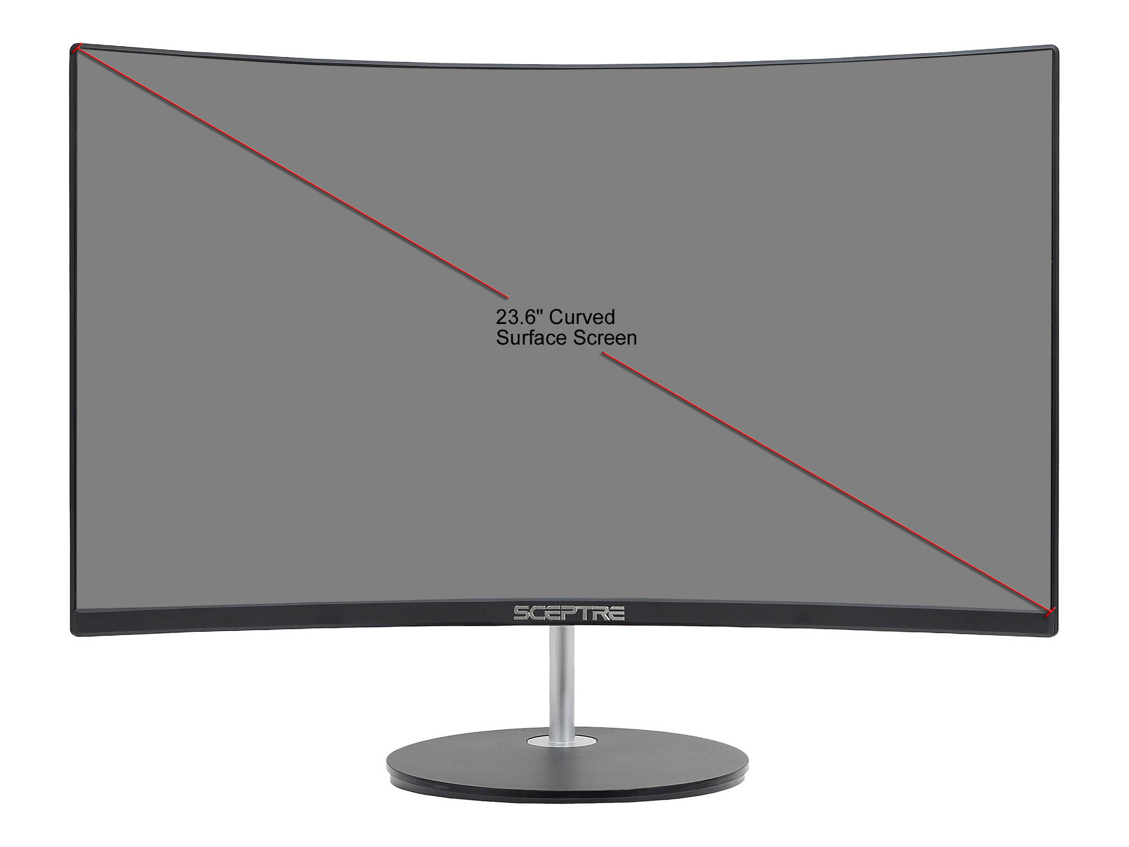 SCEPTRE C248W-1920RN 24" (Actual size 23.6") Full HD 1920 x 1080 75Hz HDMI VGA Built-in Speakers Widescreen Ultra Slim LED Backlight Curved Gaming Monitor