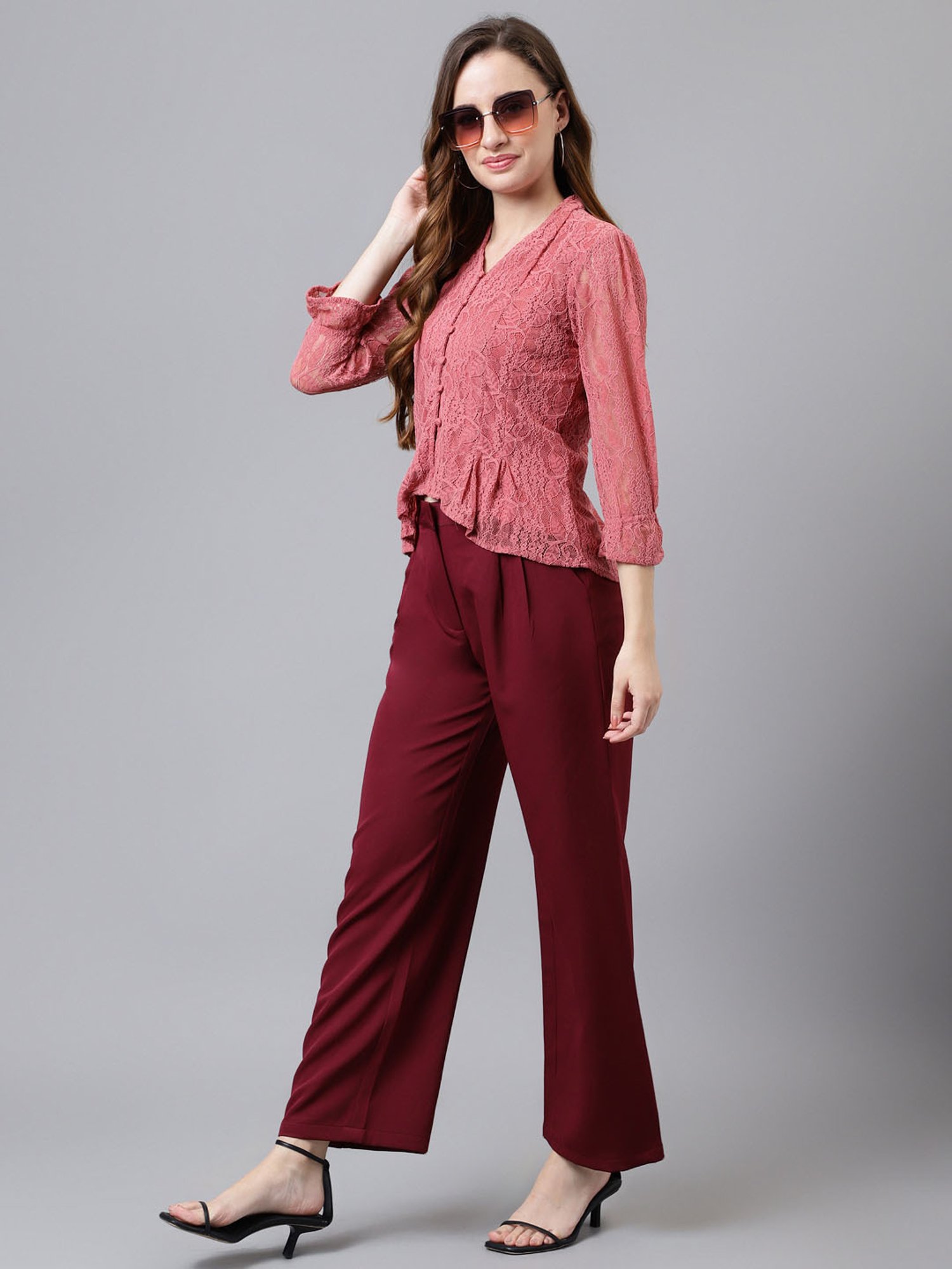 Latin Quarters Pink Lace Top