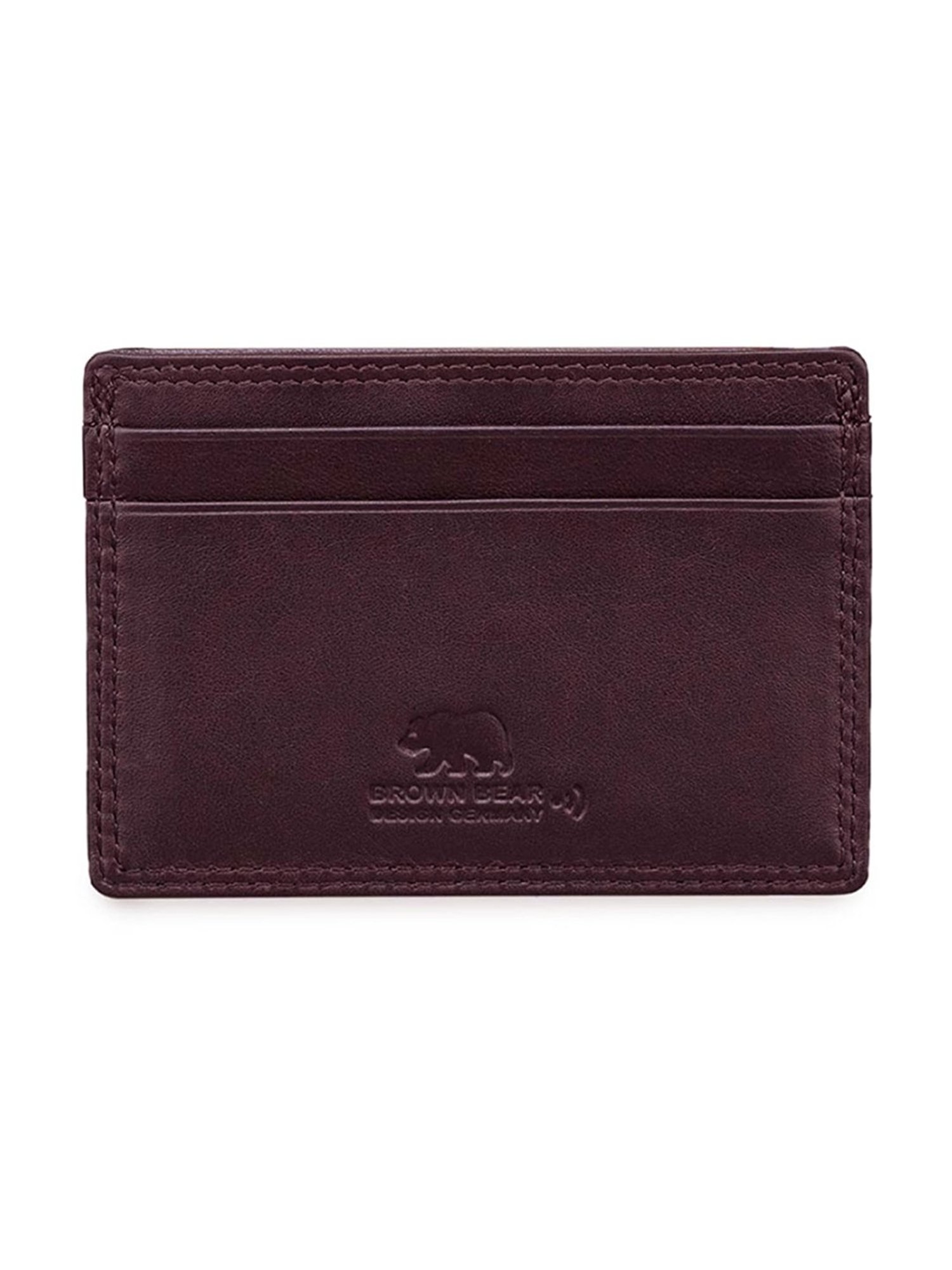 BROWN BEAR Premium Branded Brown Leather Card Holder for Men