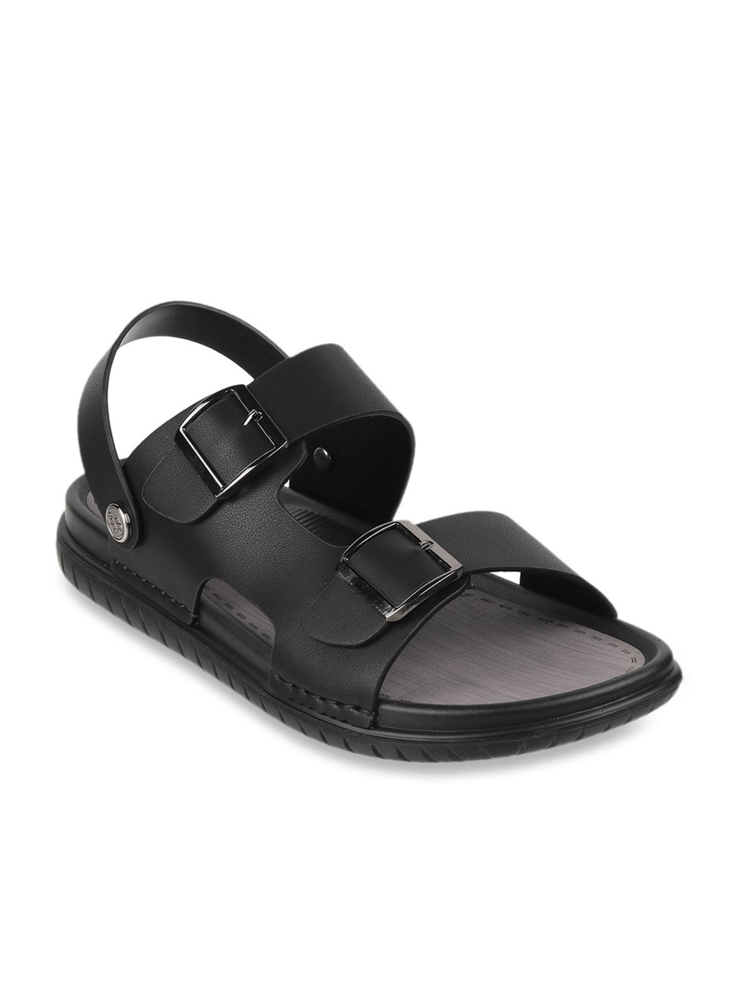 J. Fontini by Mochi Men's Black Back Strap Sandals