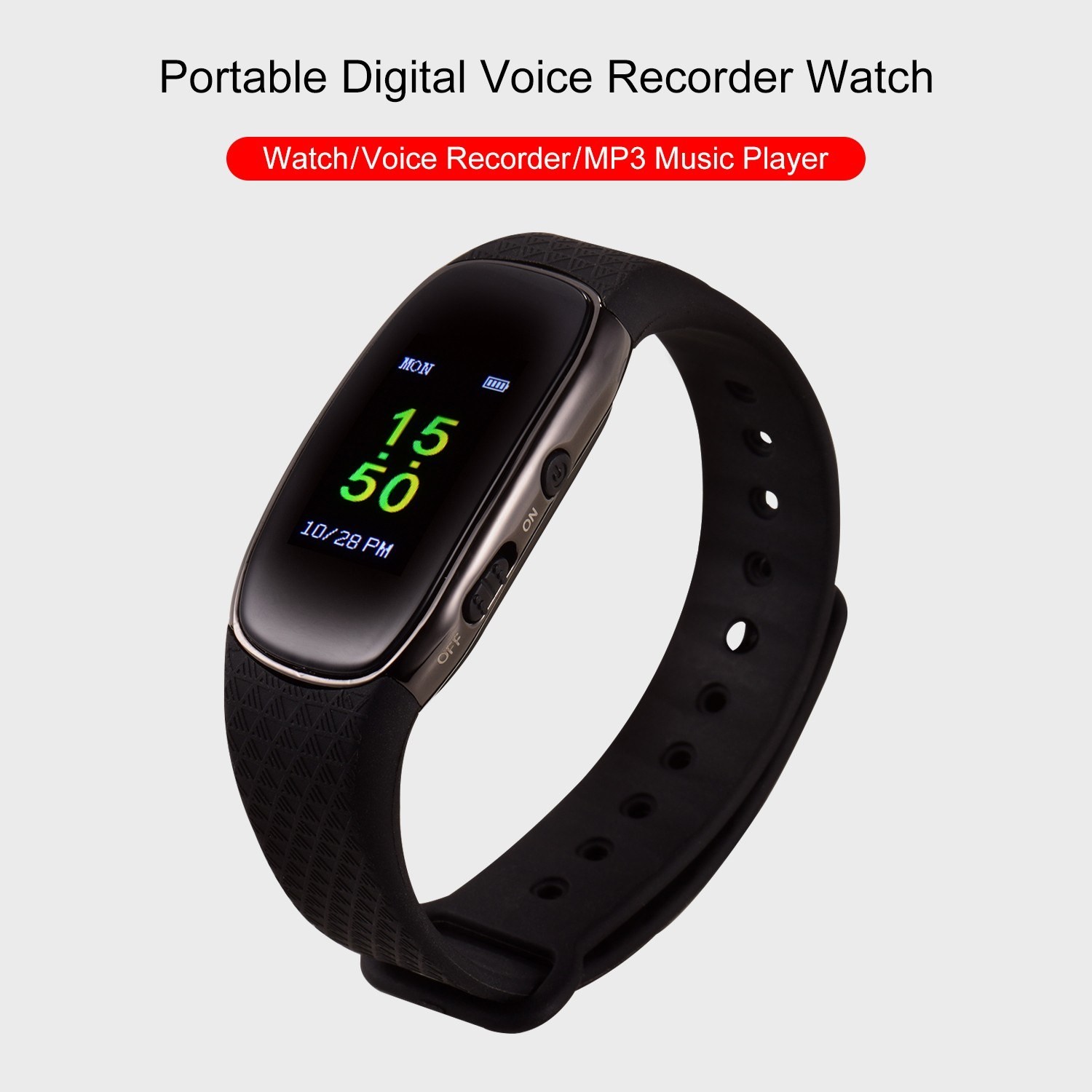 Portable Digital Voice Recorder Watch MP3 Music Player Voice-Activated Recording 16G for Meeting Lecture Interview