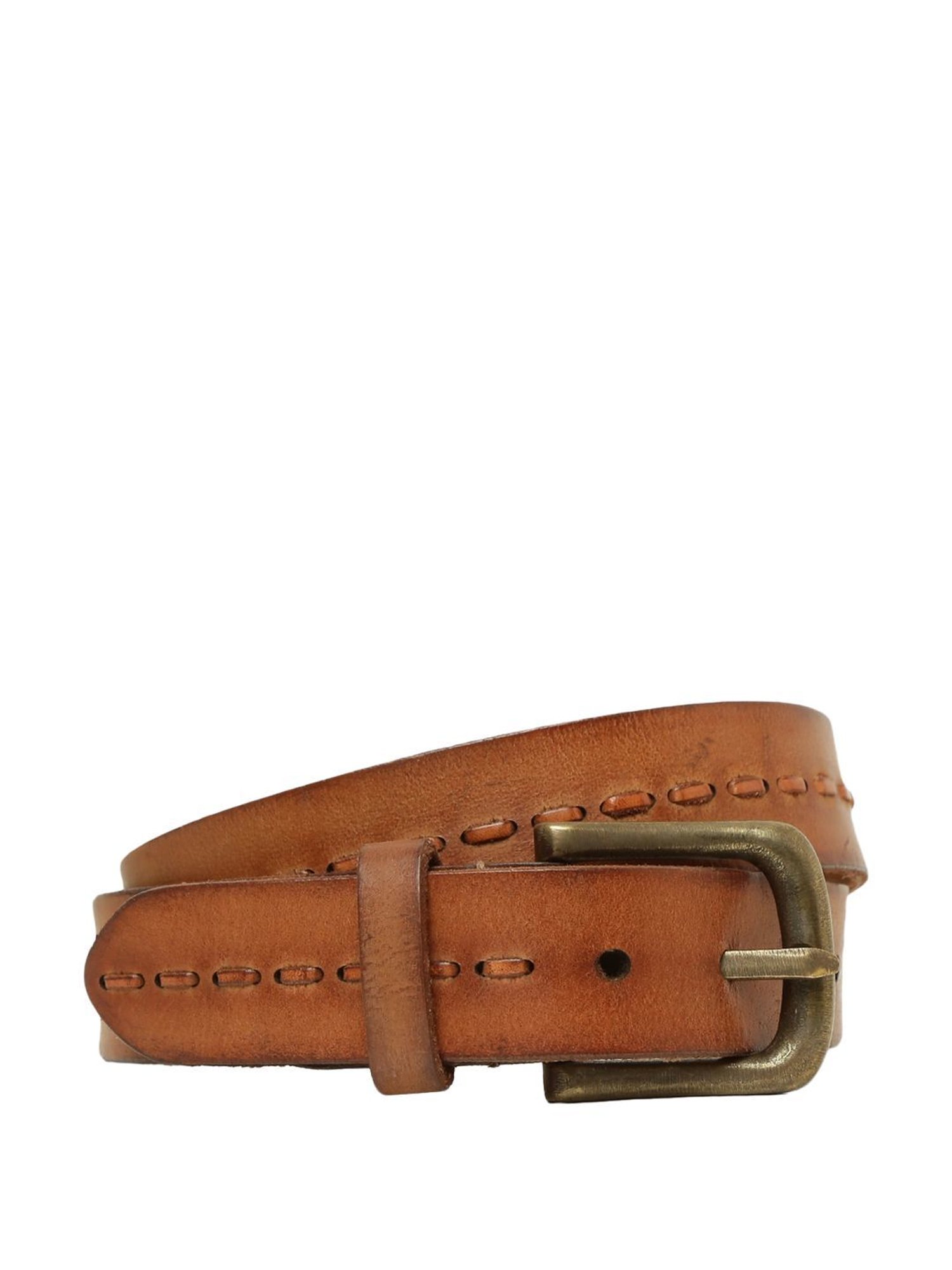 Fossil Julian Black Leather Solid Waist Belt
