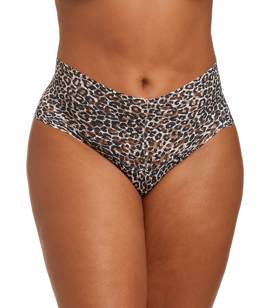 Hanky Panky Plus Retro Signature Lace Leopard Print Thong