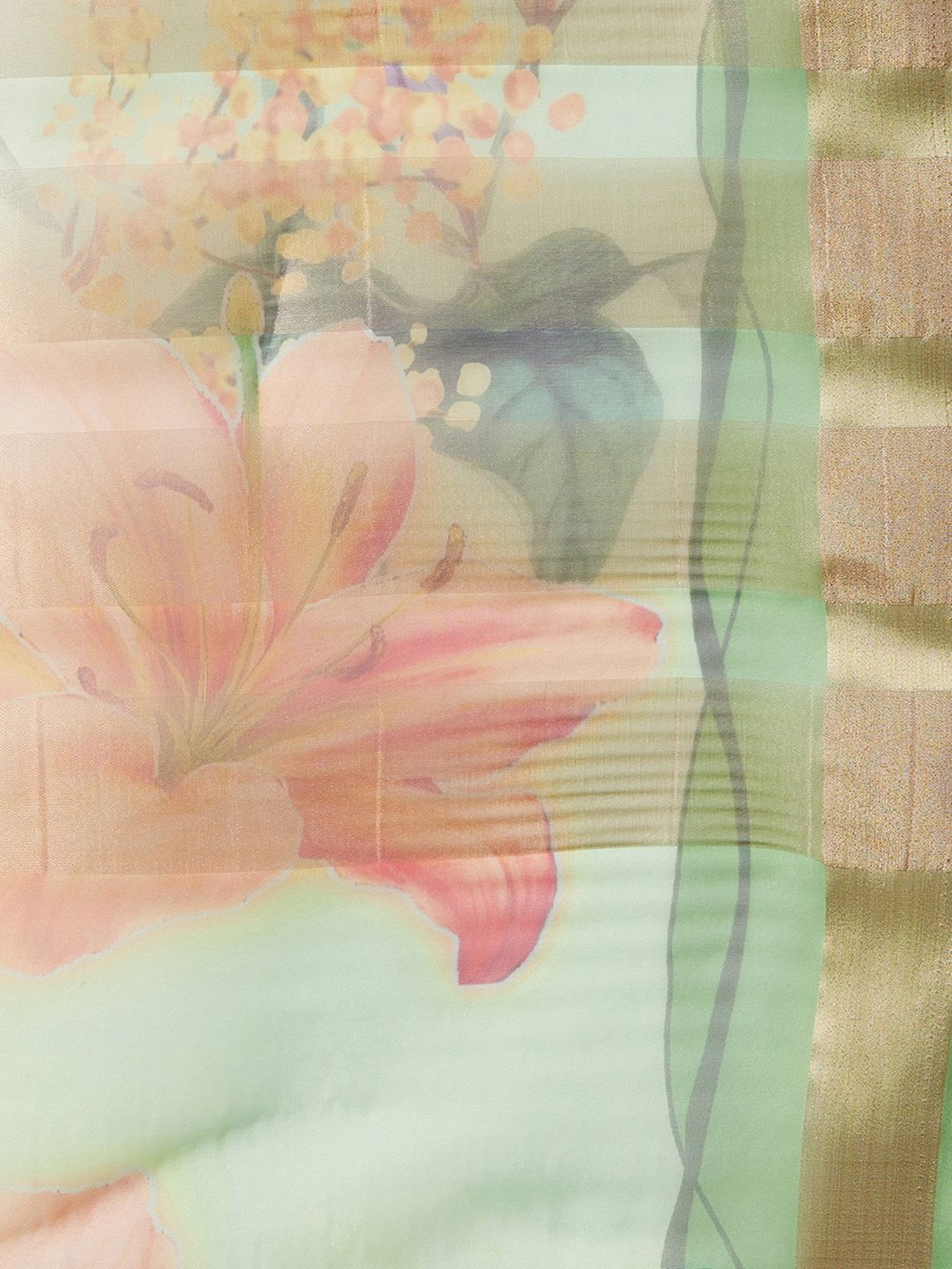 Indo Era Orange Printed Dupatta