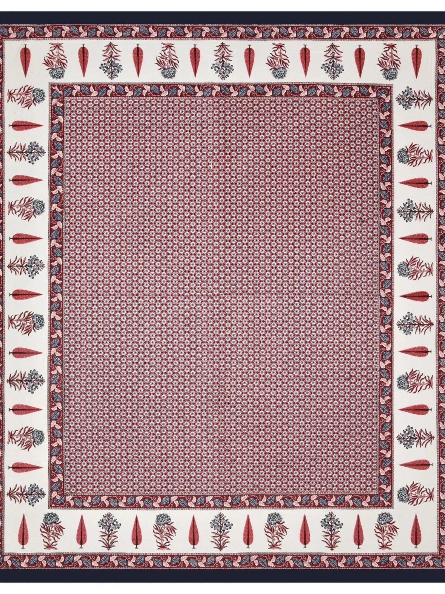 Living Roots Abstract Blue 300 TC Cotton Bedsheet with 2 Pillow Covers