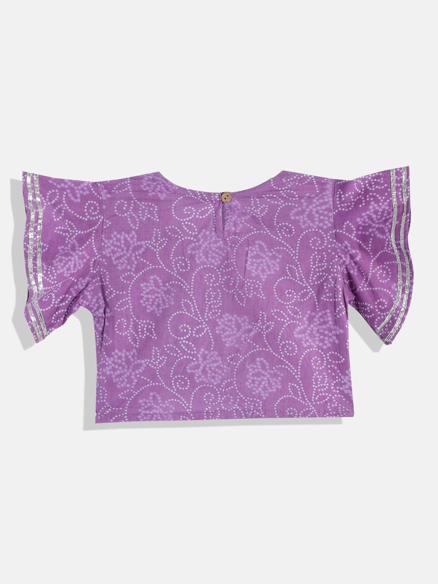 A Little Fable Kids Blue Printed Lehenga with Choli & Dupatta