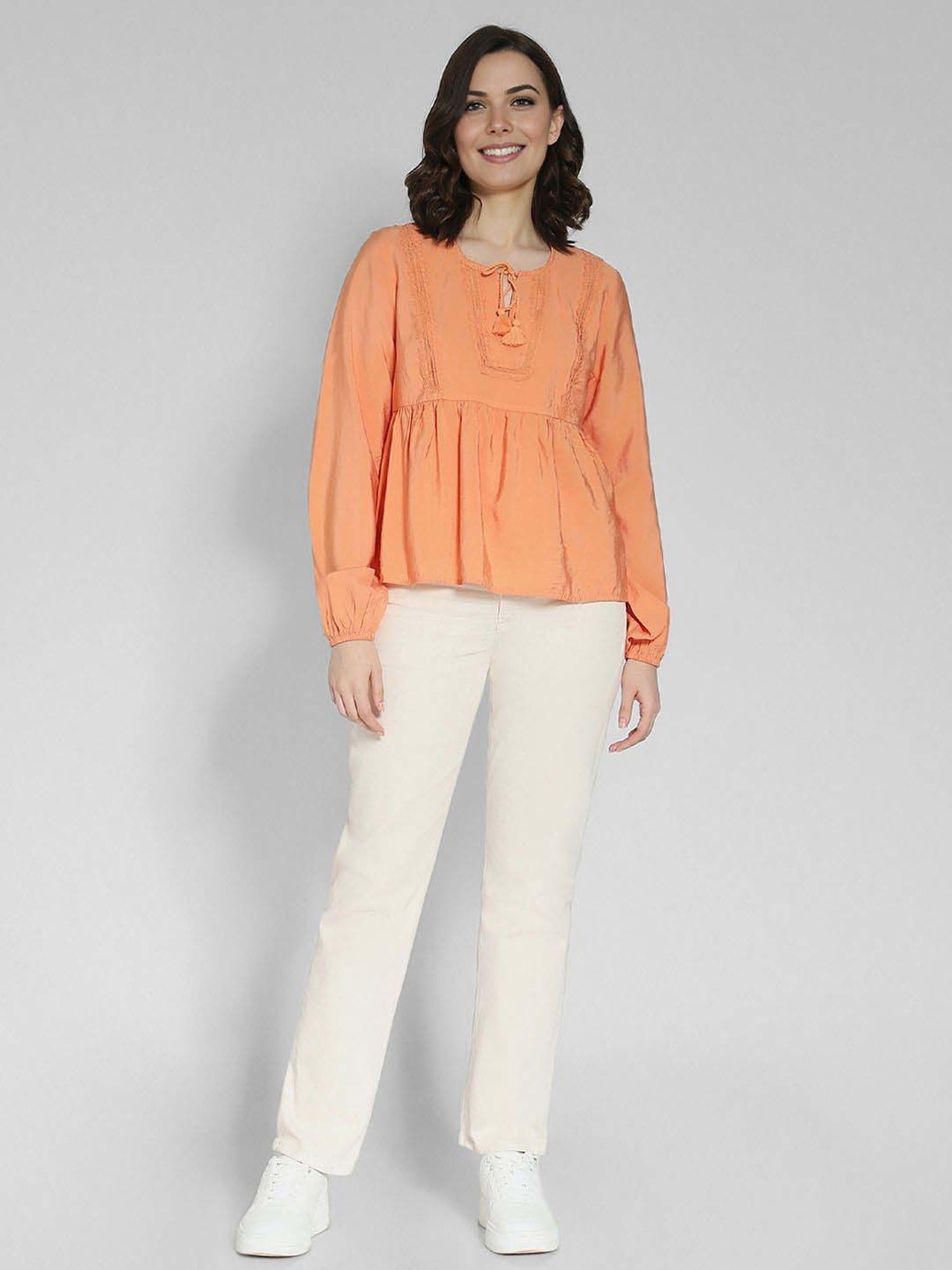 American Eagle Outfitters Orange Plain Top