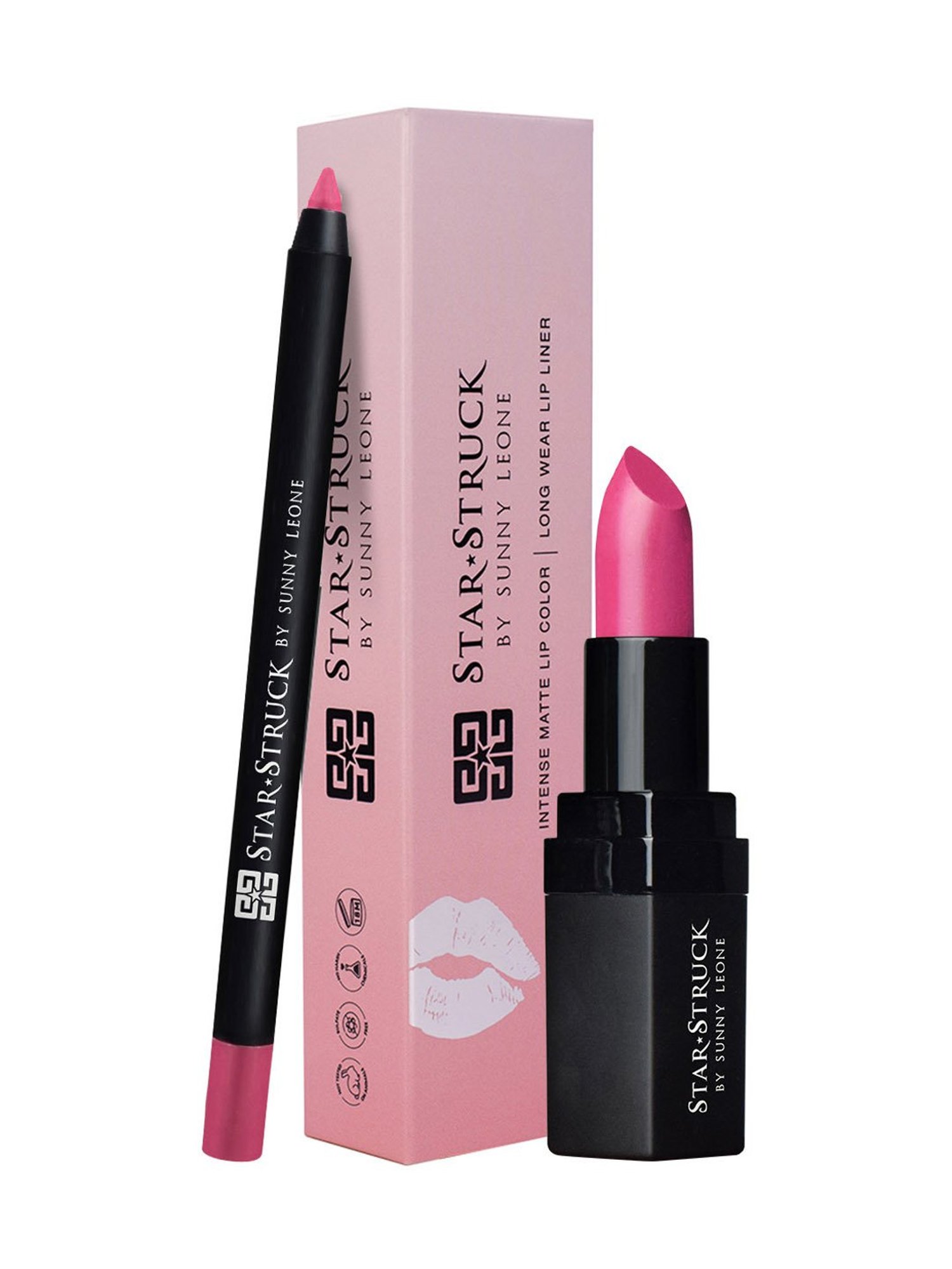 StarStruck By Sunny Leone Intense Matte Lip Color & Lip Liner Kiss Me Pink