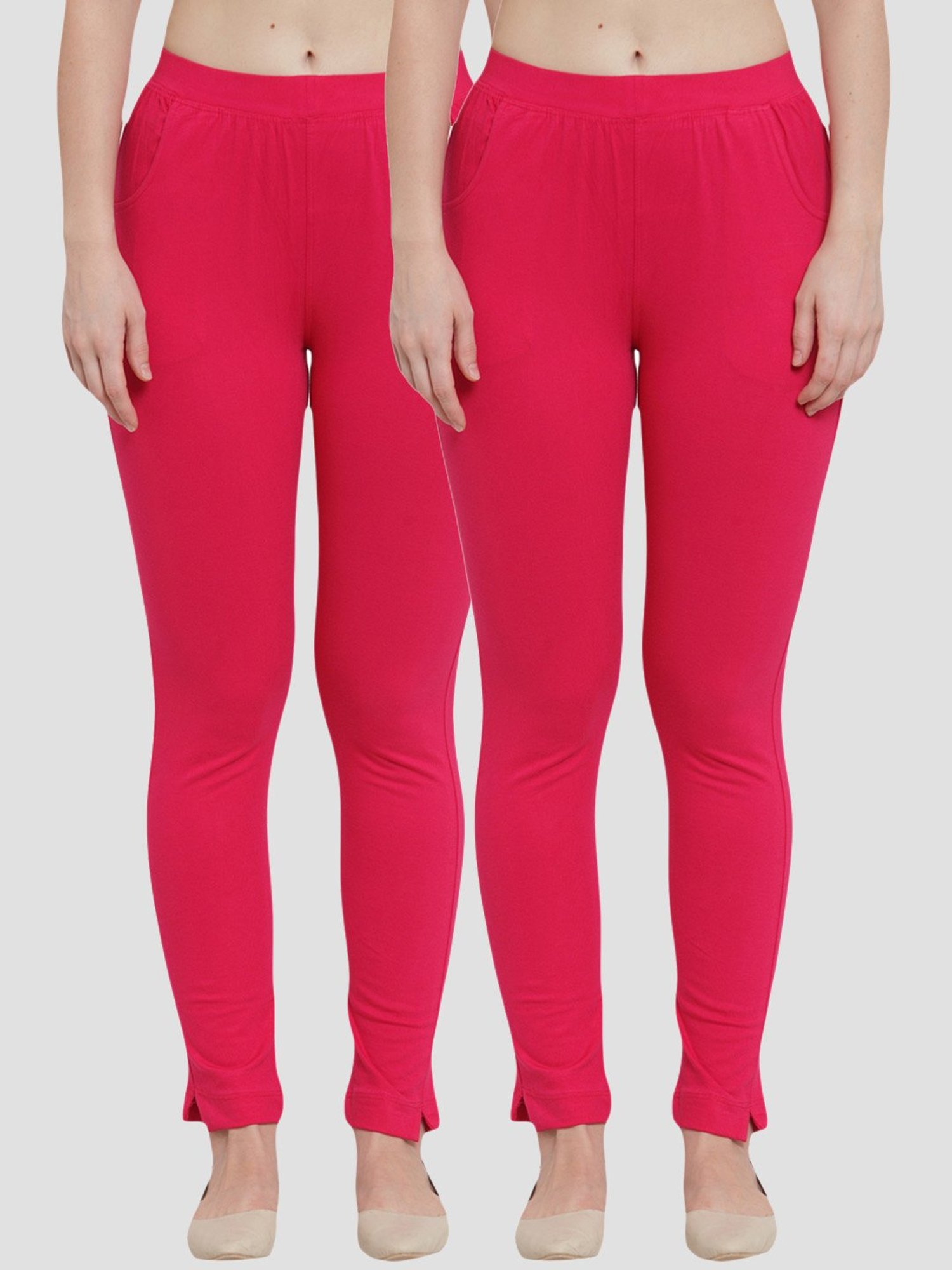 TAG 7 Magenta Cotton Leggings - Pack Of 2
