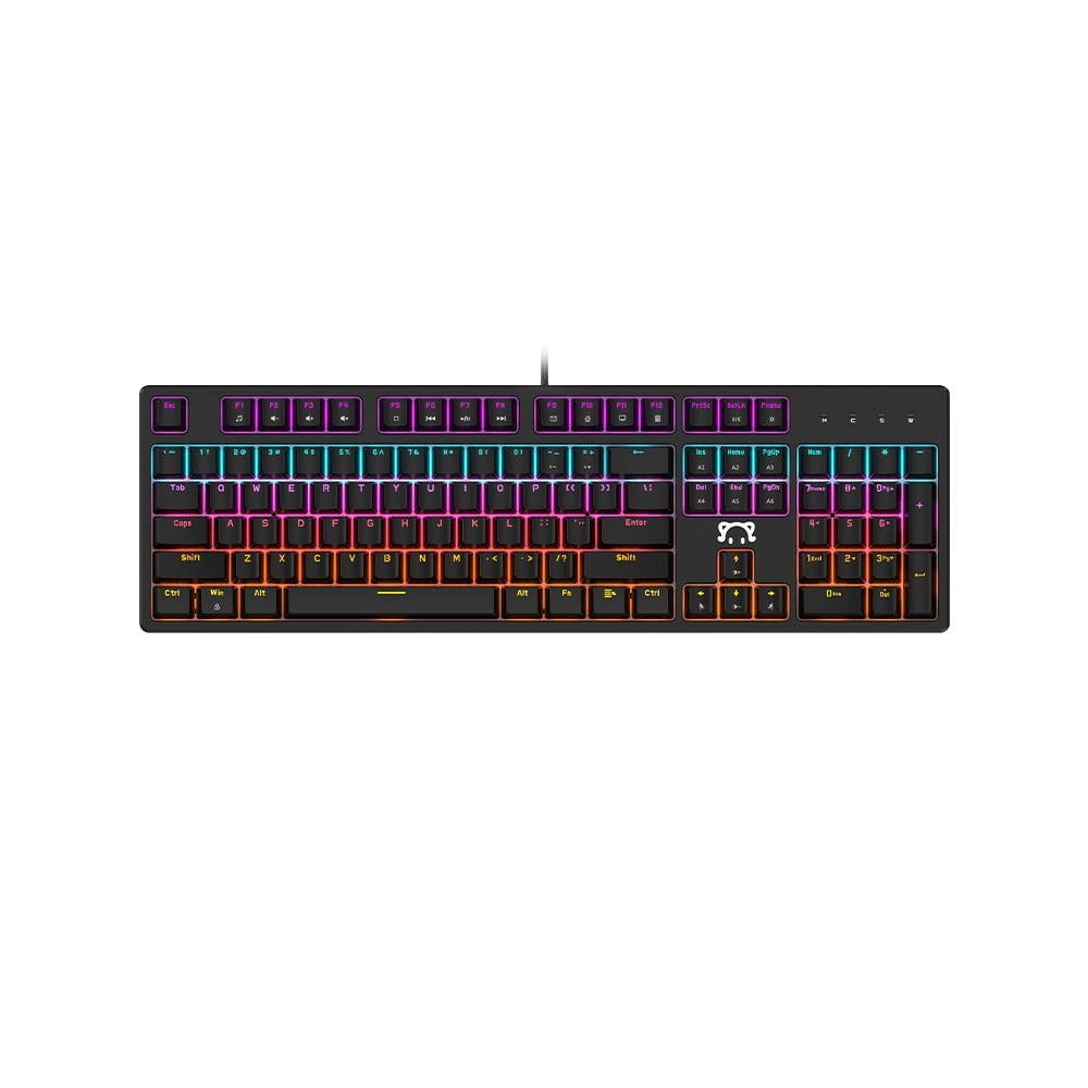 DaiDai STK131 USB Wired Mechanical Keyboard Mixed Light Keyboard 104 Keys Gaming Office Keyboard Ergonomic Design Pink (Red Switch)