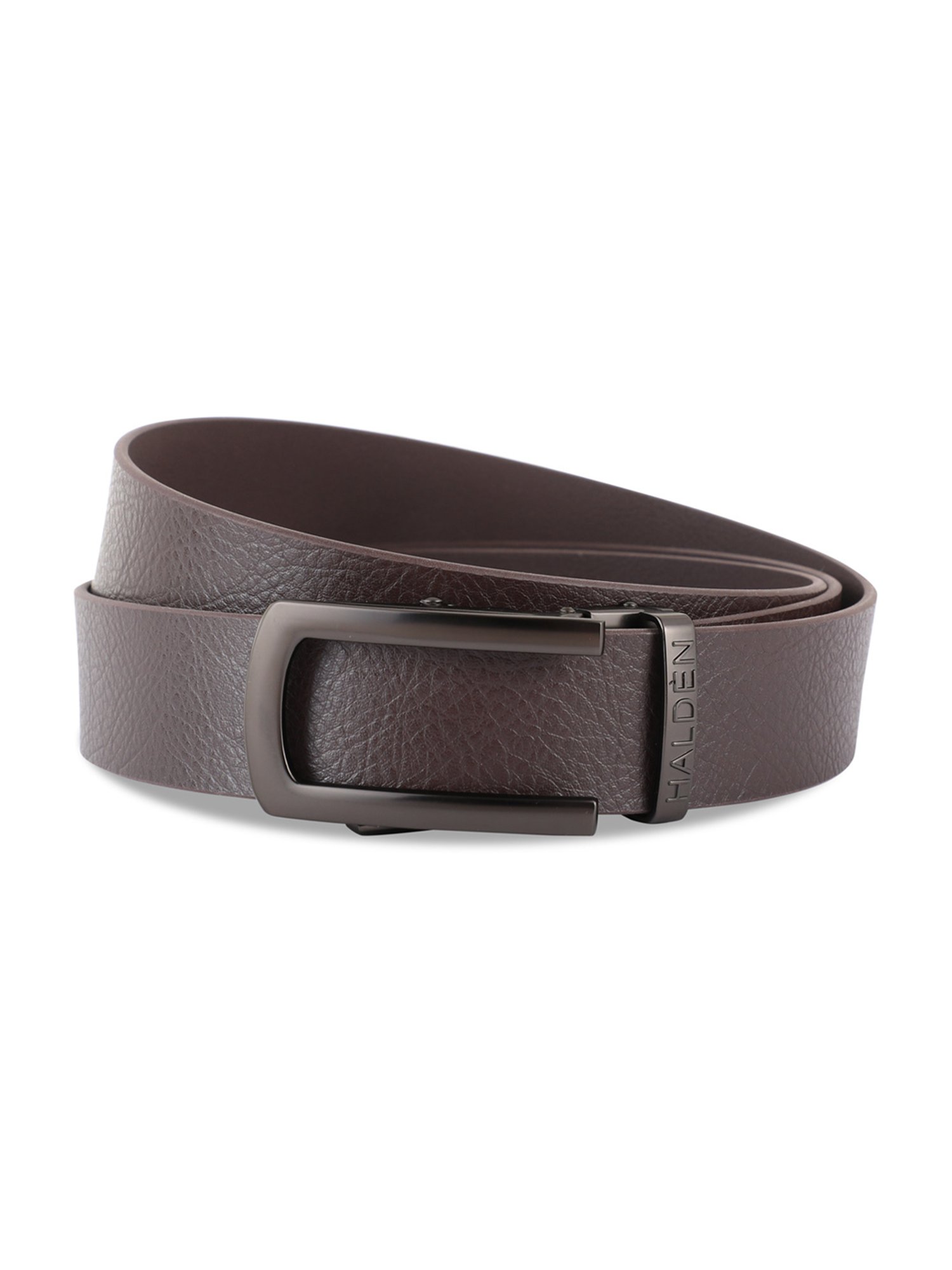 Halden Brown  Casual Belt With Classic Black Glossy Buckle