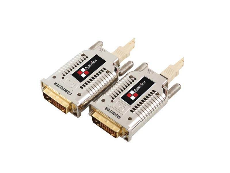 DVI over Fiber Optic Extender up to 1000M - SC and EMI Shielded Unit