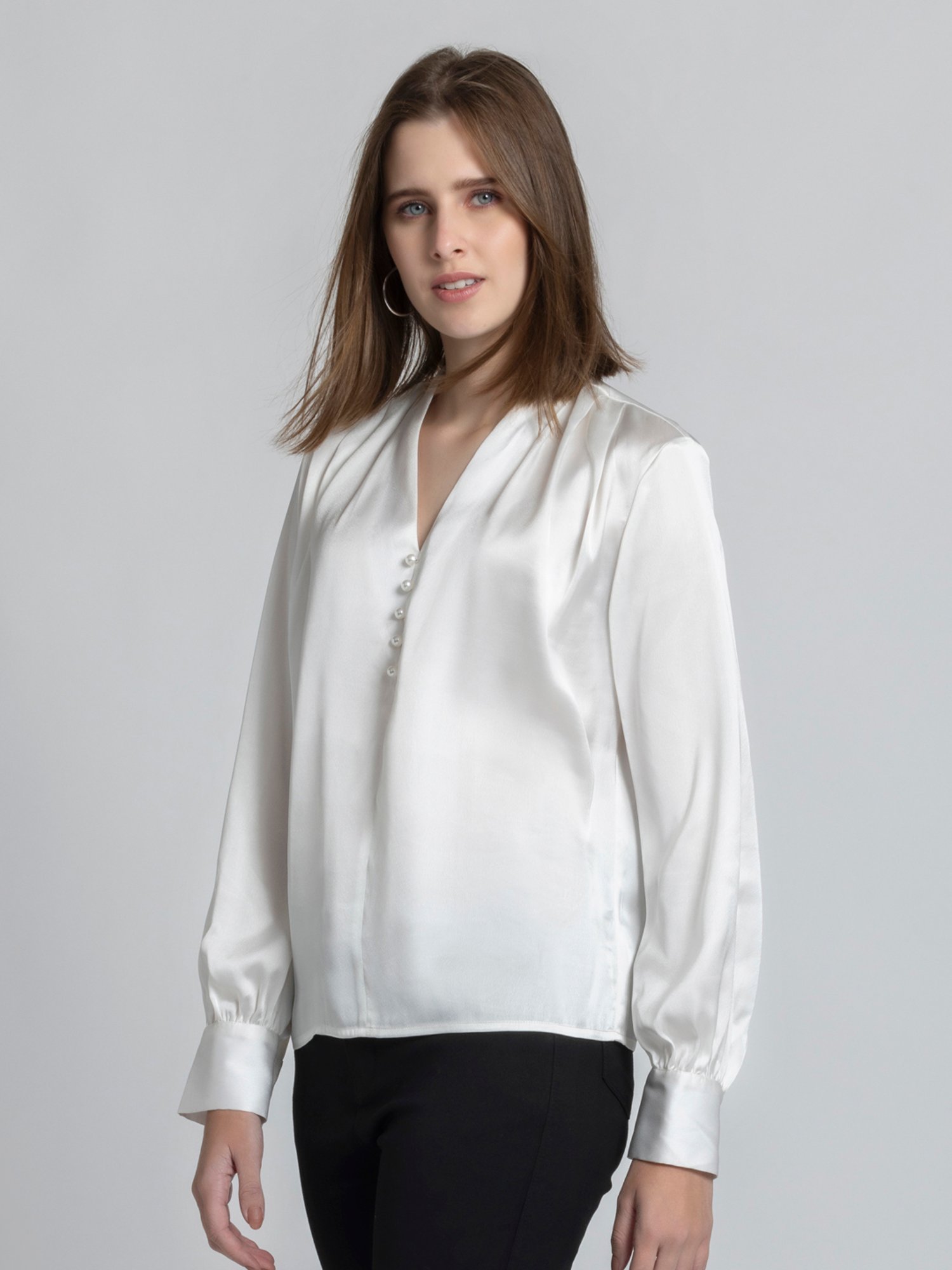 SHAYE White Regular Fit Top
