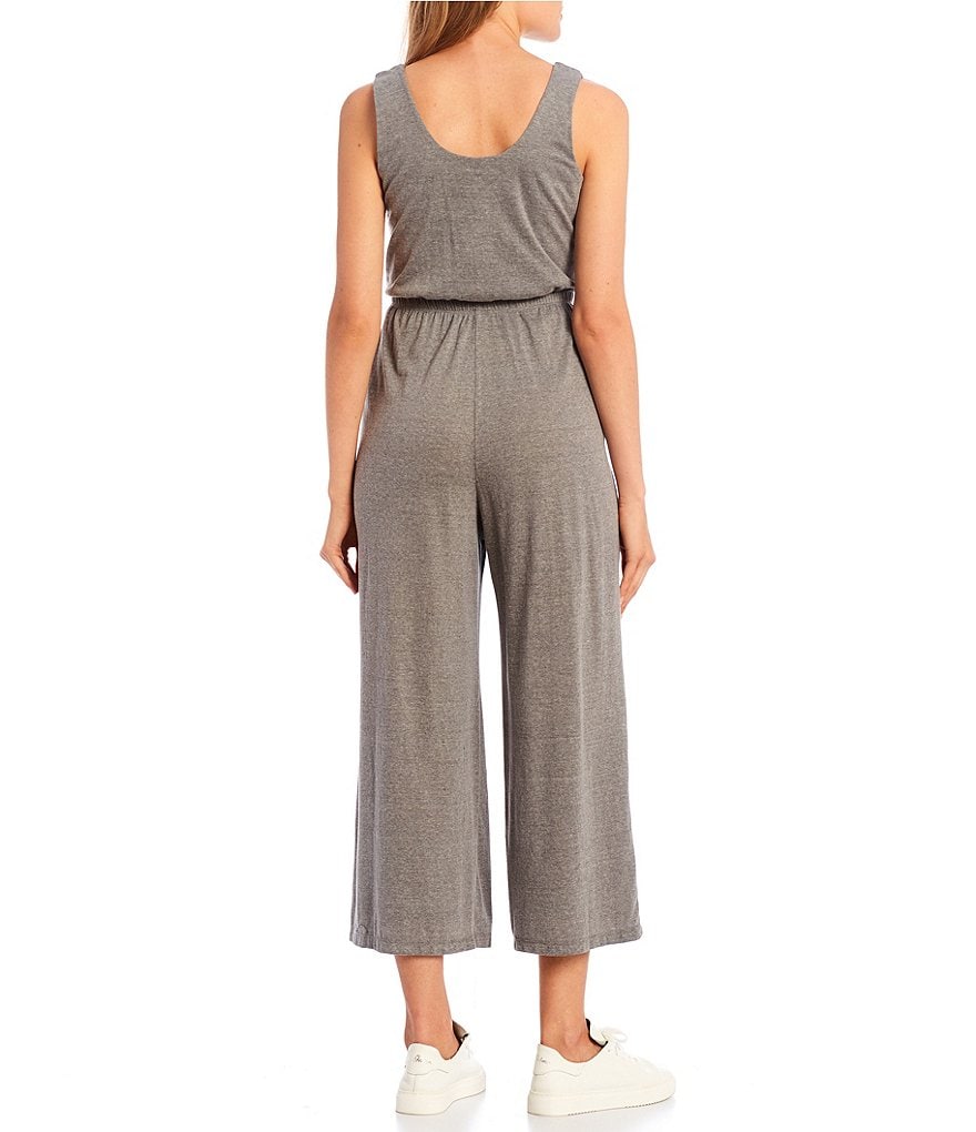 Coco + Jaimeson Strapless Elastic-Waist Laser-Cut Embroidered Knit Jumpsuit