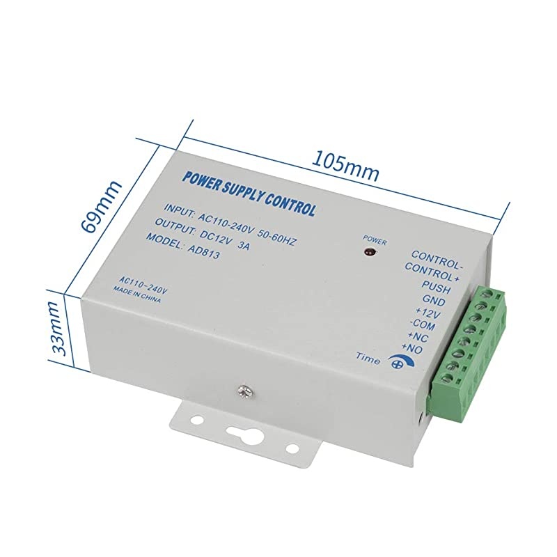 110-240VAC to 12VDC Power Supply Controller for Access Control System & Intercom Camera