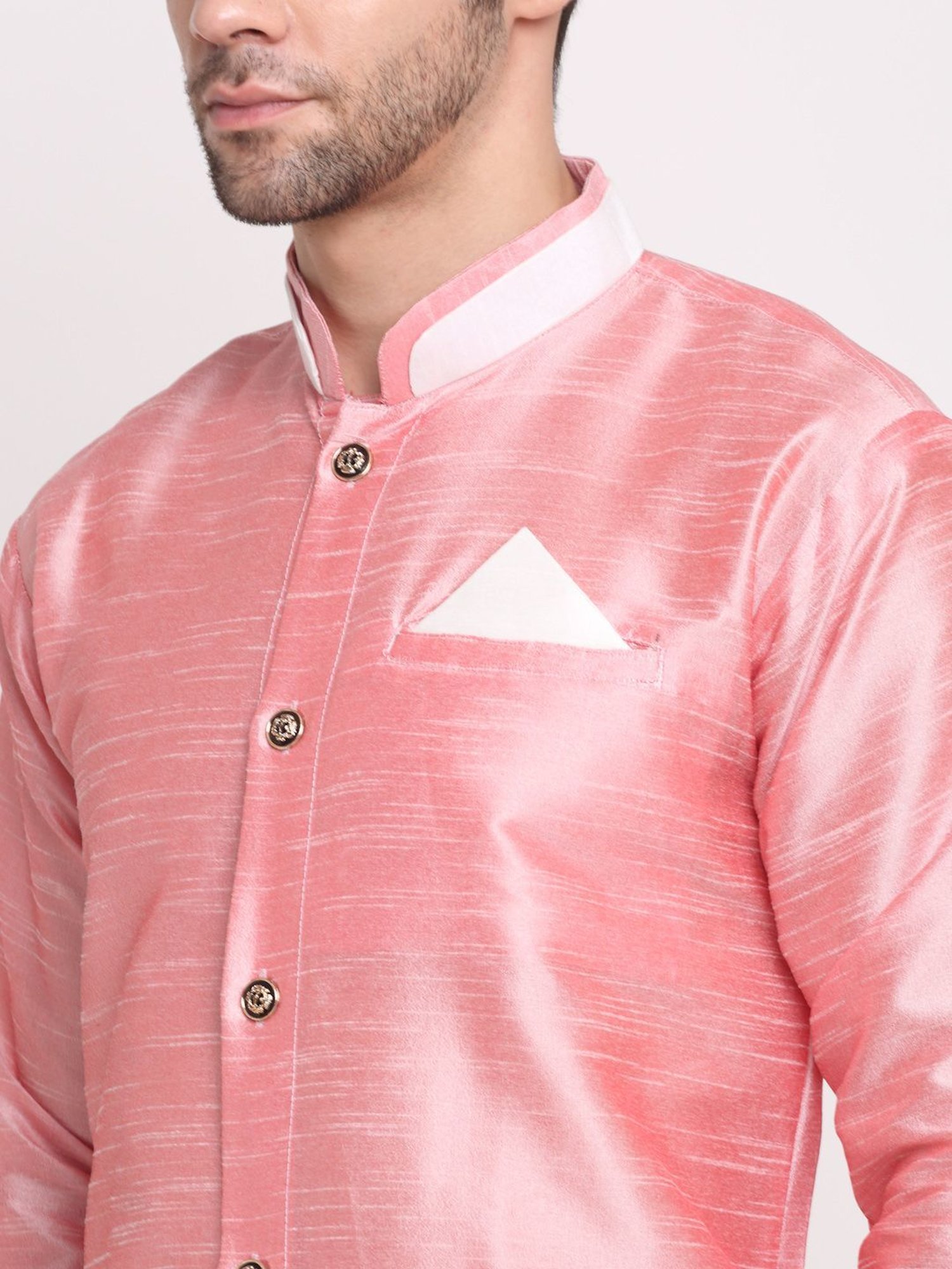 Hangup Plus Beige & Black Regular Fit Printed Sherwani Set