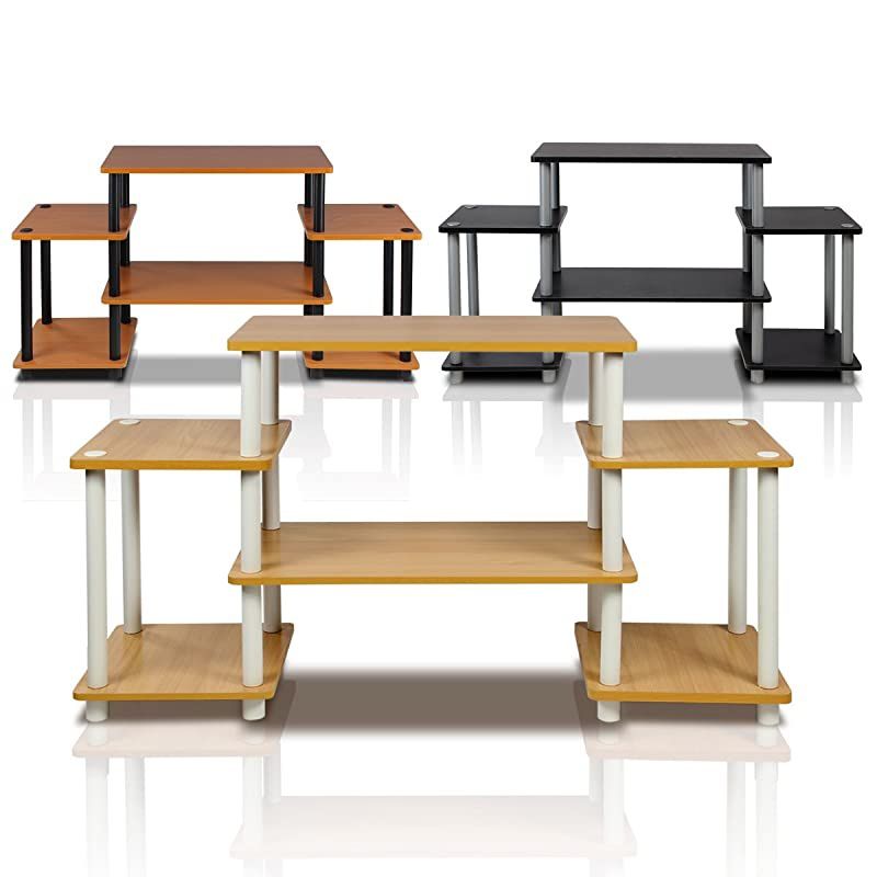 TurnNTube No Tools Entertainment TV Stands BeechWhite