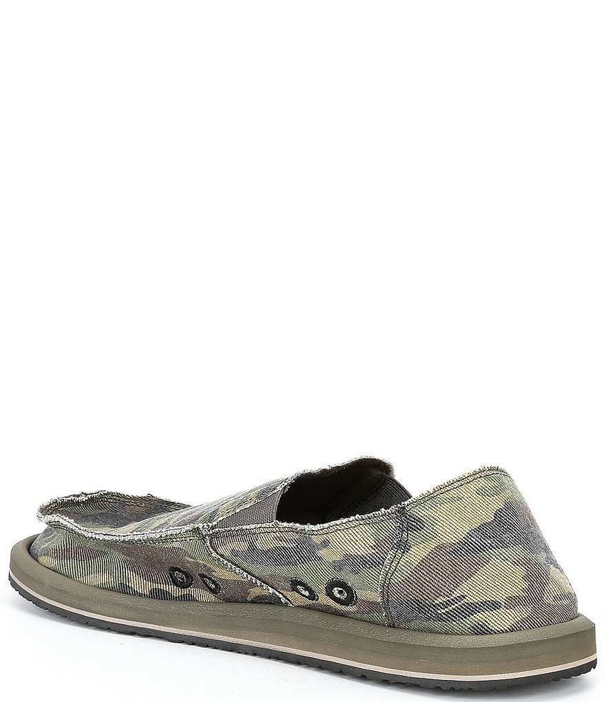 Sanuk Men's Vagabond Camo Print Canvas Slip-Ons