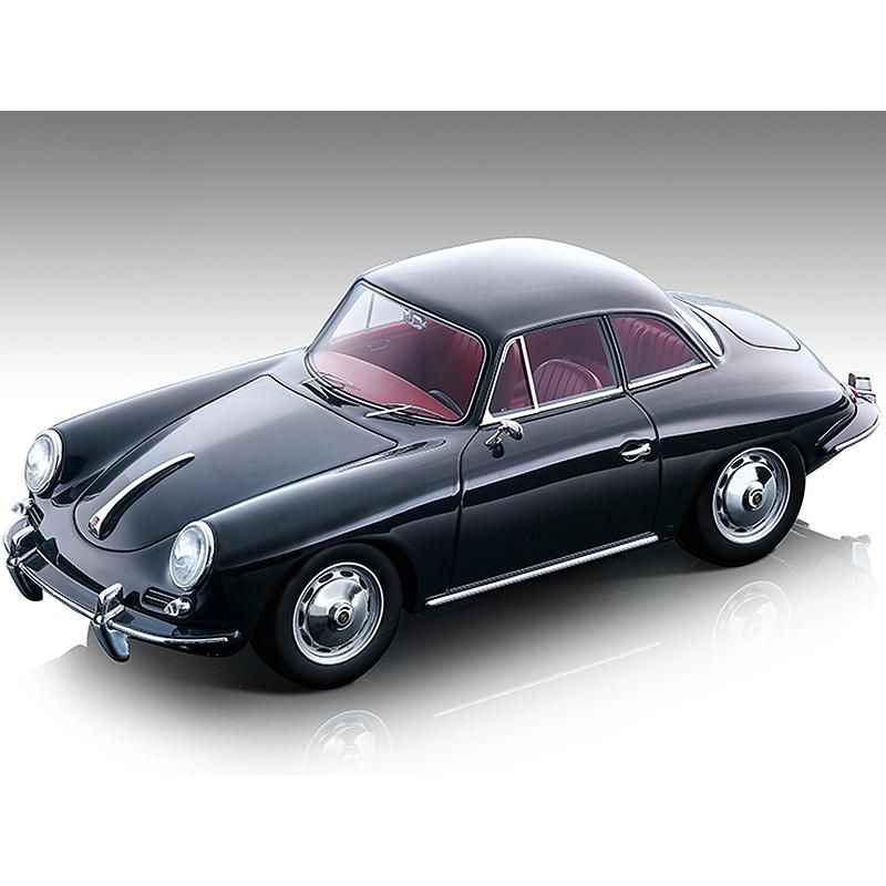 1961 Porsche 356 Karmann Hardtop Dark Gray with Red Interior "Mythos Series" Ltd Ed to 99 pcs 1/18 Model Car by Tecnomodel