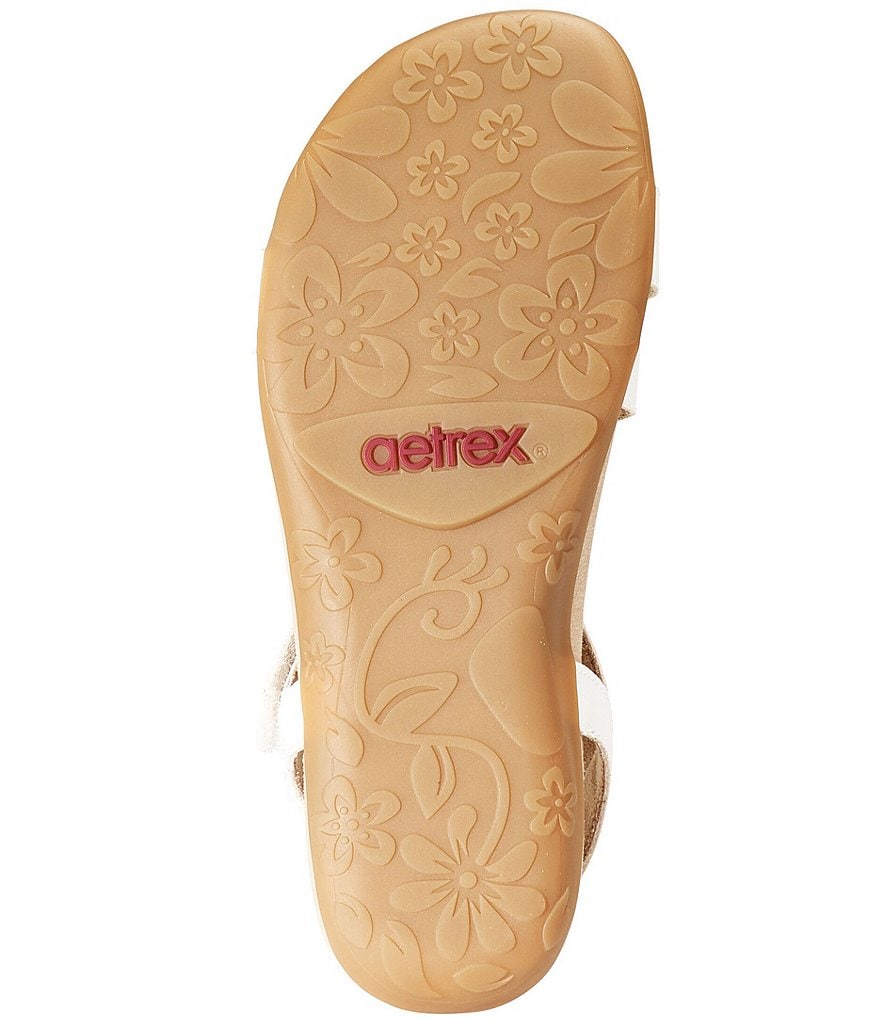 Aetrex Gabby Banded Stitch Detail Wedge Sandals