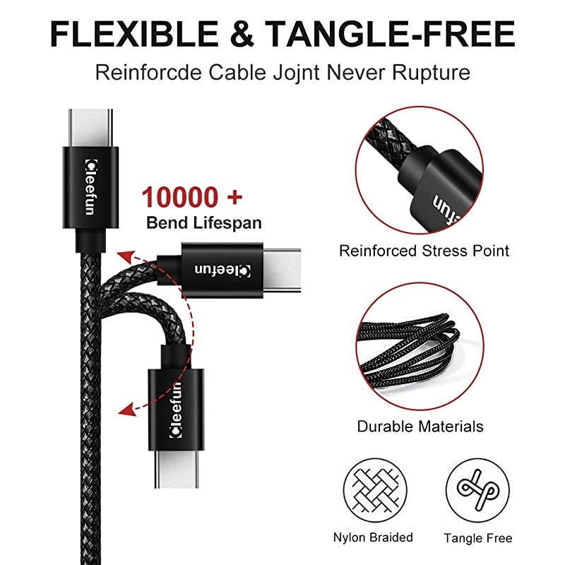 USB A to USB C Cable Fast Charging, [5-Pack, 3/3/6/6/10 ft]  Type C Fast Charger Power Cord Compatible with Samsung Galaxy Note 9 / Note 10 / Note 20, S9 S10 S20 S21 Ultra S10E, Nylon Braided