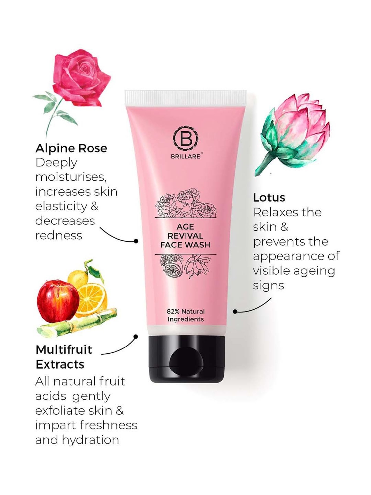 Brillare Age Revival Face Wash for Ageing Skin - 100 ml