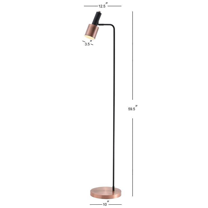 59.50" Metal Brady Task Floor Lamp (Includes LED Light Bulb) Black - JONATHAN Y