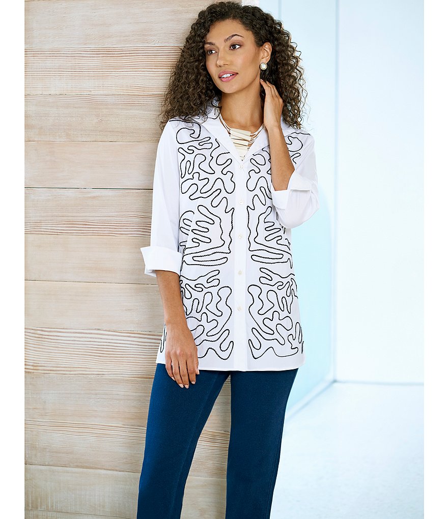 Ming Wang Straight Leg 5-Pocket Style Pull-On Jeans