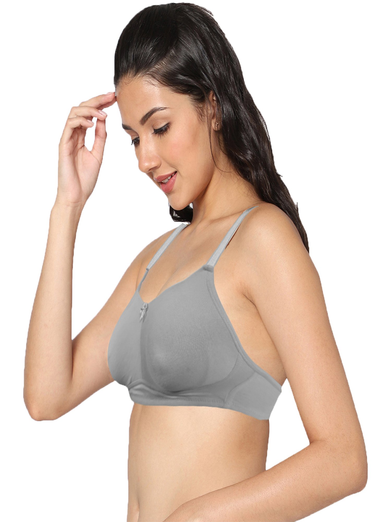 IN CARE Grey & White Non-Wired Full Coverage T-Shirt Bra - Pack of 2
