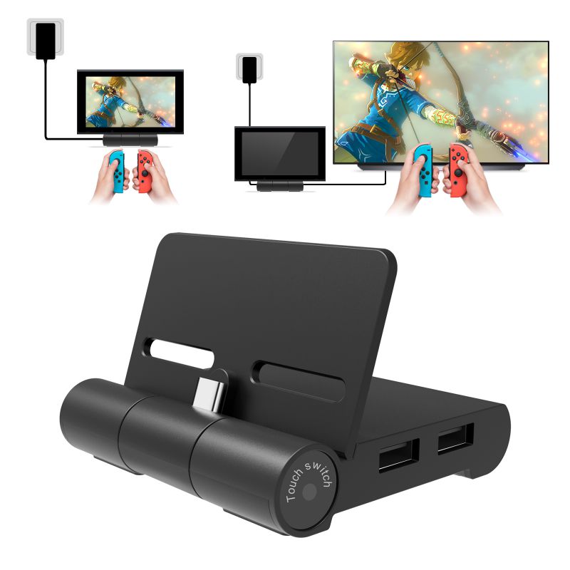 Noiposi Switch Dock for Nintendo, Switch Charger Dock for Nintendo Switch Stand with 4K HDMI TV Adapter, Portable Docking Station with USB 3.0 Port (Black)