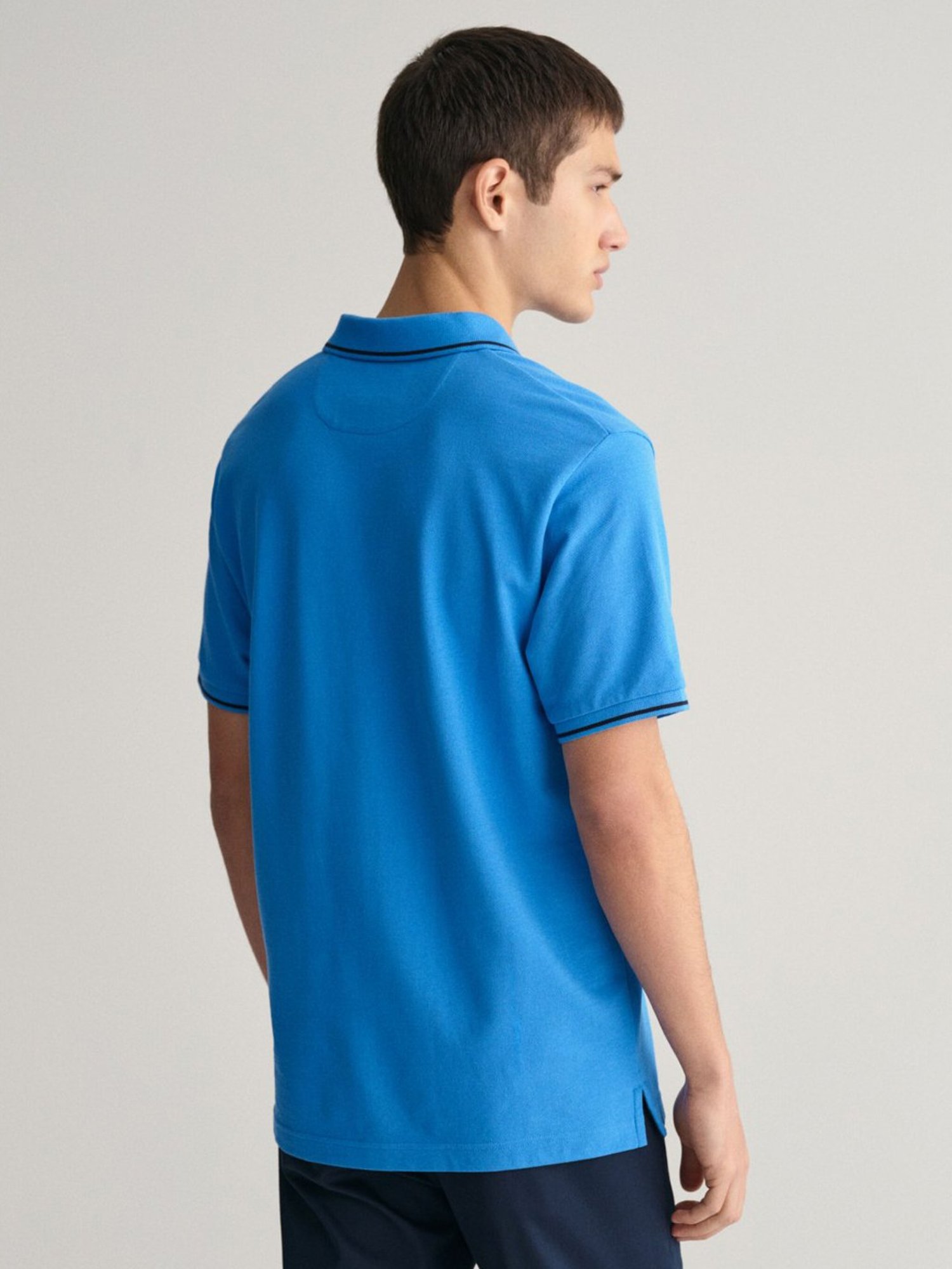 Gant Blue Cotton Regular Fit Polo T-Shirt