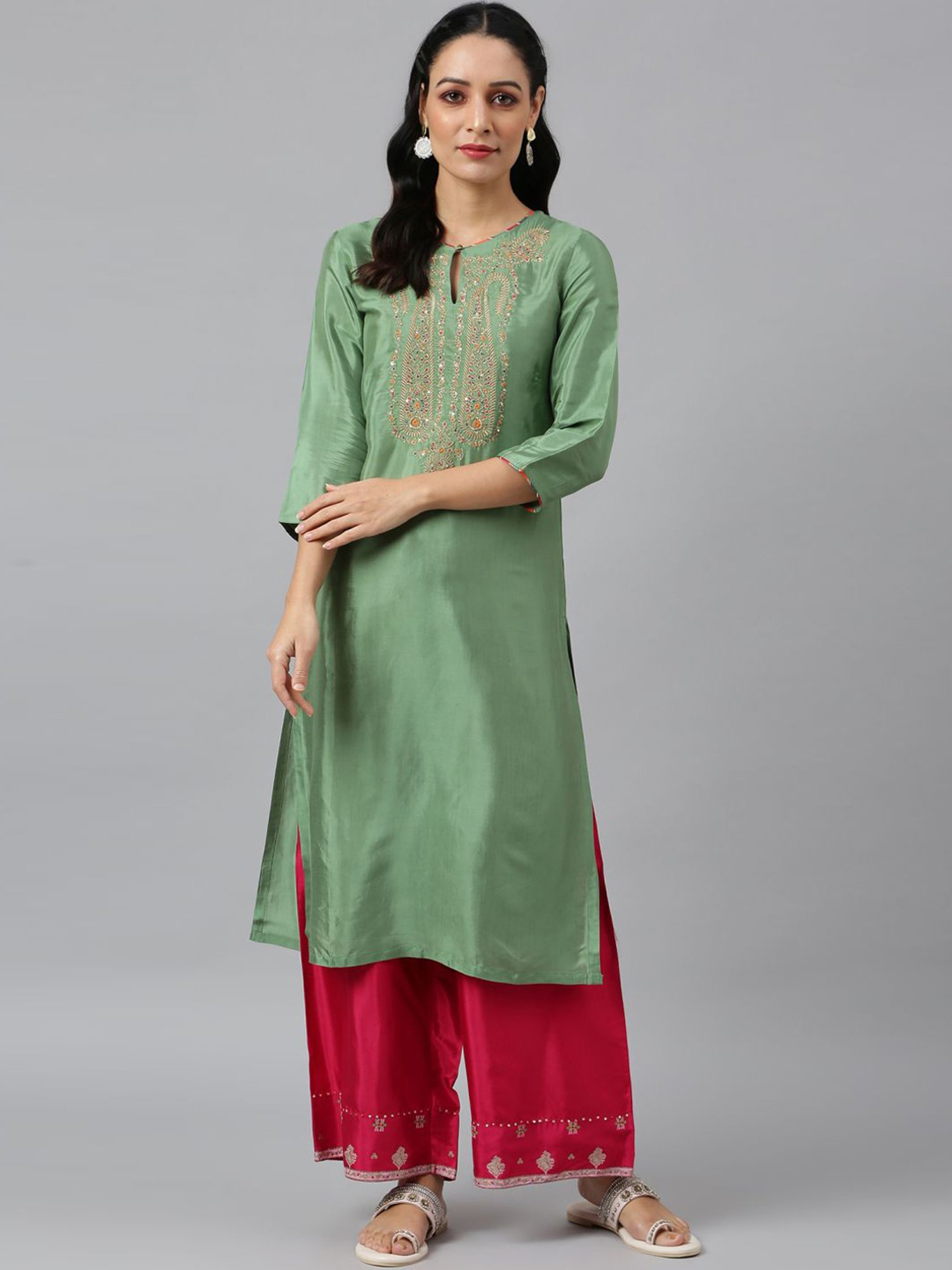 W Rasberry Regular Fit Palazzos