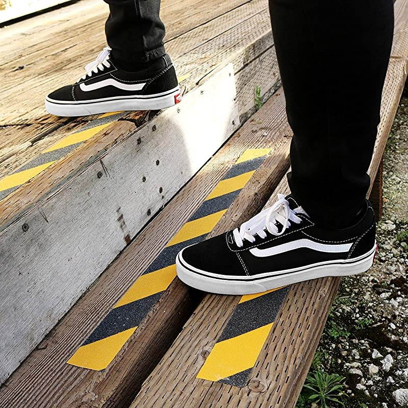 Slip Safety Grip Tape for Stairs 2 Inch X 60 Foot Non Slip Tape Outdoor Waterproof High Traction slip Tape for Steps YellowBlack