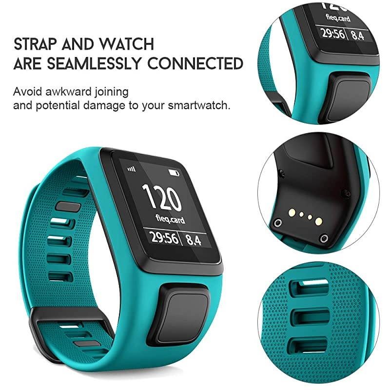 Compatible with Spark 3 Watch Bands Silicone Watch Straps Replacement for Runner 2 3Spark 3 Golfer 2Adventurer Smartwatches Rock Blue