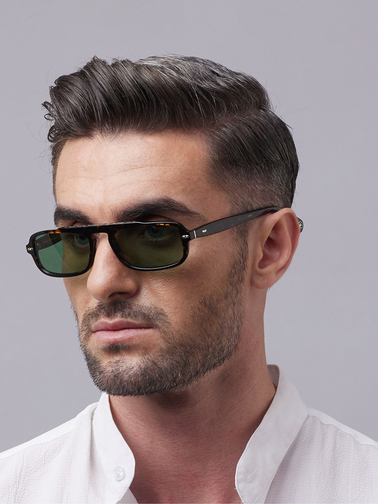 Shisen Fox Samurai Dark Havana Rectangular Unisex UV Protection Sunglasses -54 mm