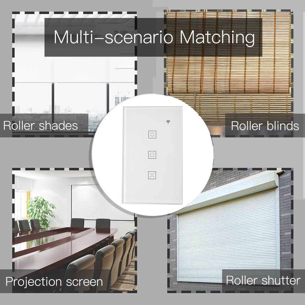 CUSAM Tuya US WiFi Smart Roller Shutter Switch for Motorized Blinds Curtain App Remote Control with Alexa Google Home Voice Command