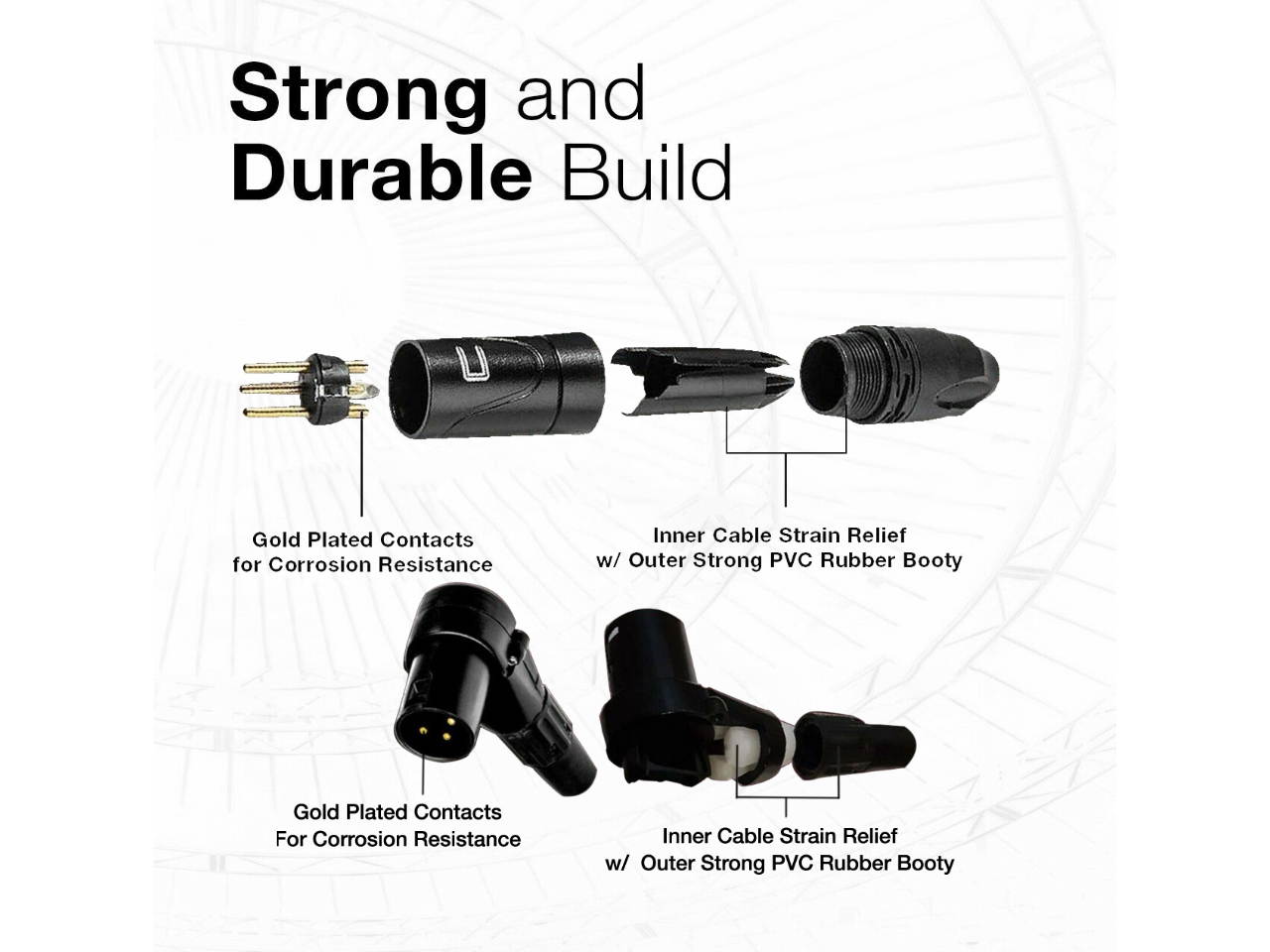 3-Pin XLR Male to Right Angle XLR Male - 0.5 Feet - Blue - Pro 3-Pin Microphone Connector for Powered Speakers, Audio Interface or Mixer for Live Performance & Recording