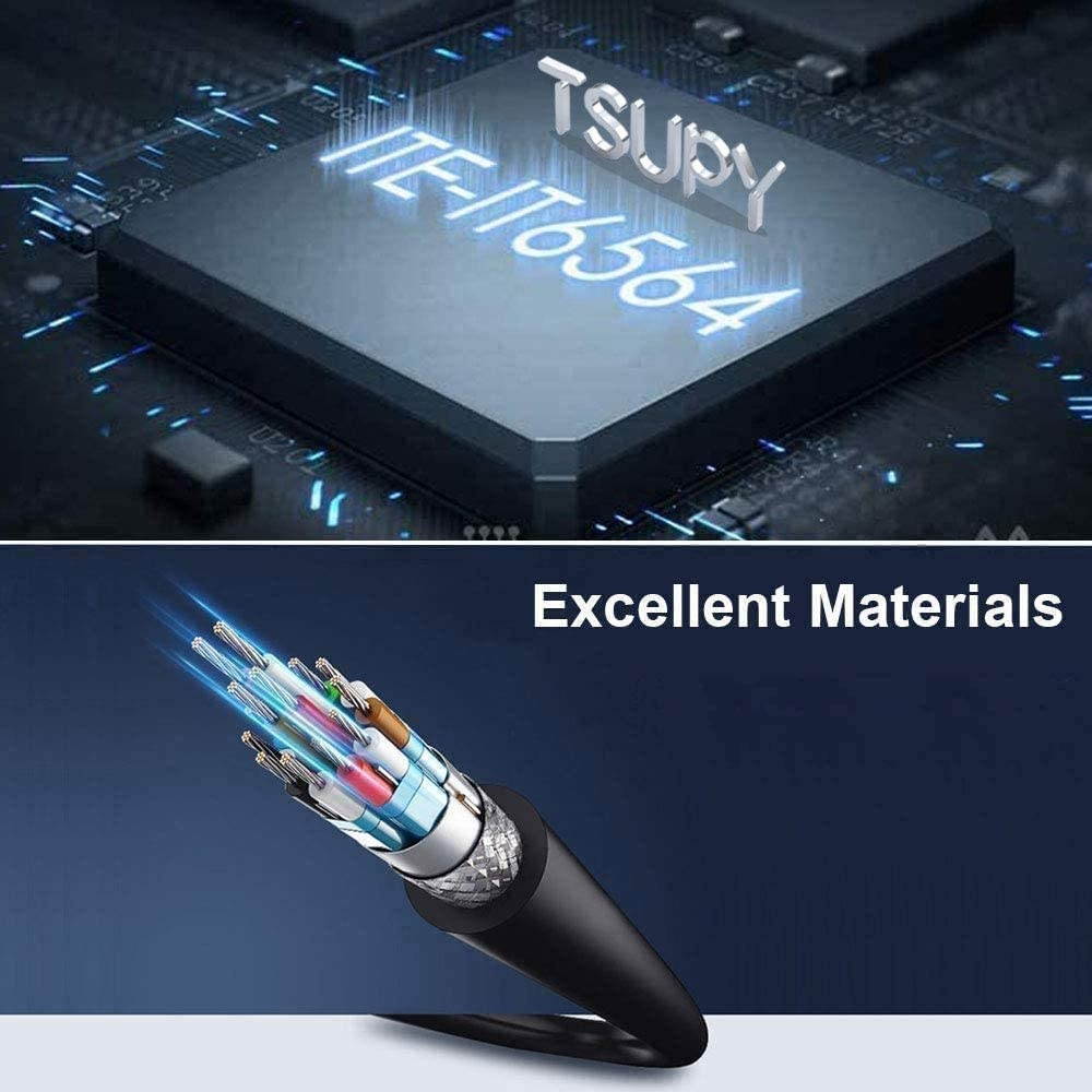 USB 3.0 Hub TSUPY Multi USB HUB 5 in 1 USB Data Hub with SD/TF Card Reader & 3 USB 3.0 Ports Compatible for PC LaptopsMacBookPrinter and Other USB Devices