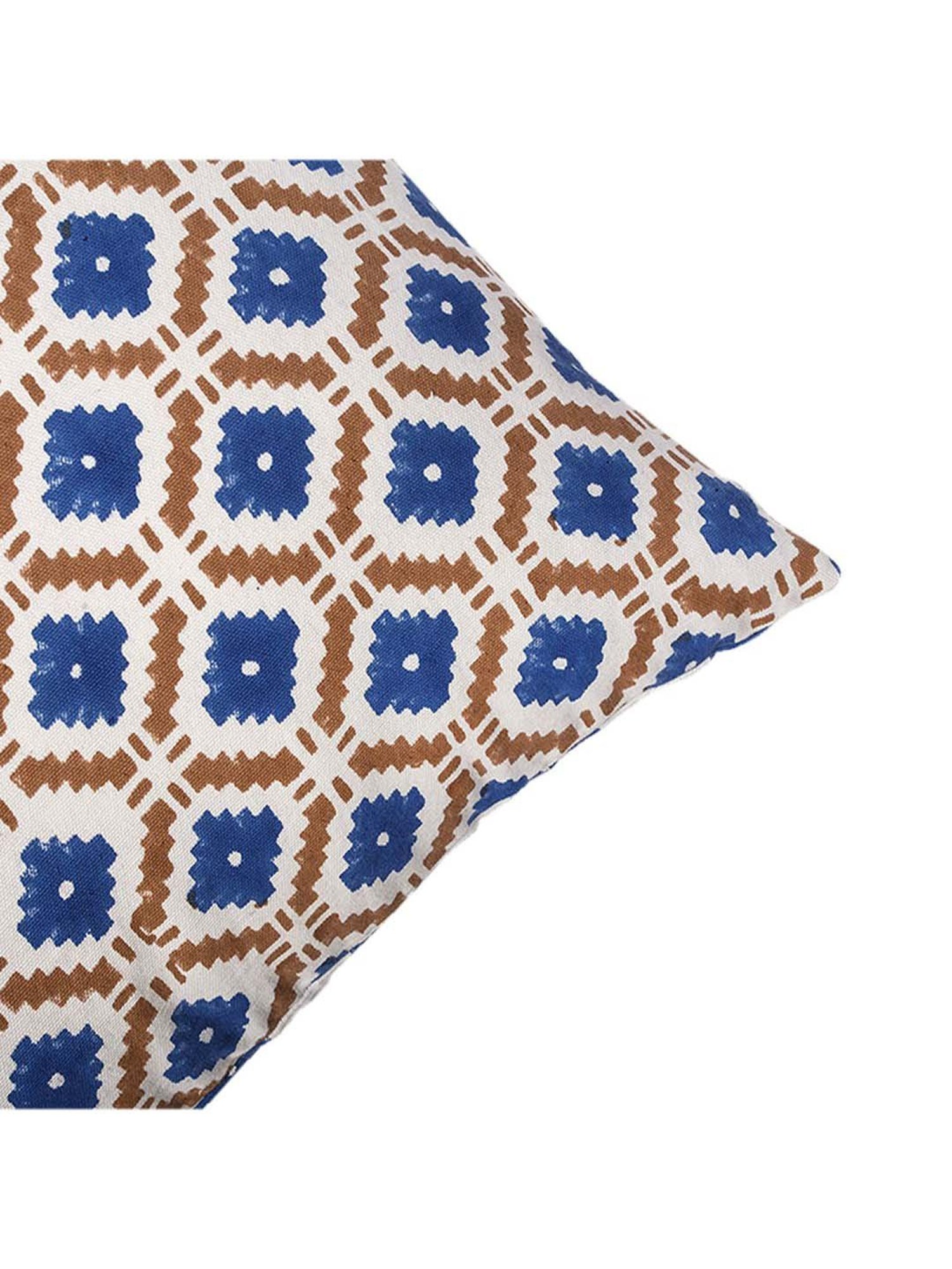 Fanusta Blue & Brown Cushion Covers (46 x 46 cm) - Set of 5