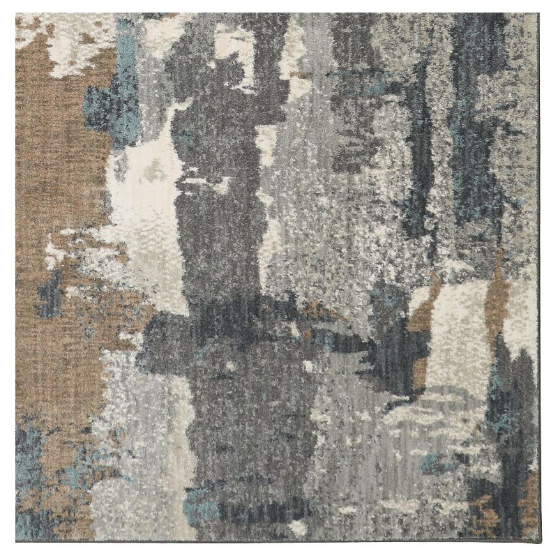 Gray Geometric Woven Area Rug 5'X7' - Karastan