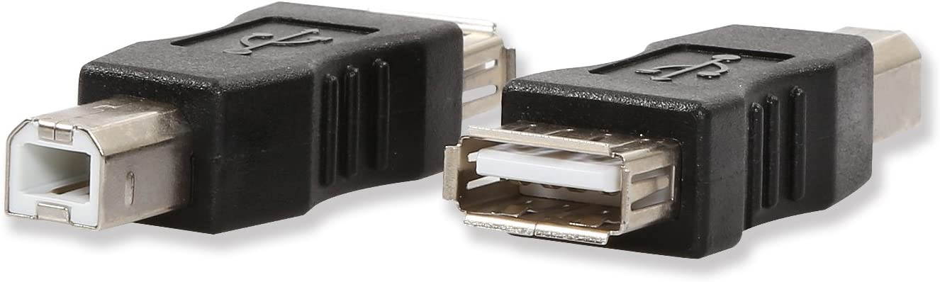 2 Pack USB 2.0 A Female to USB B Print Male Adapter Converter