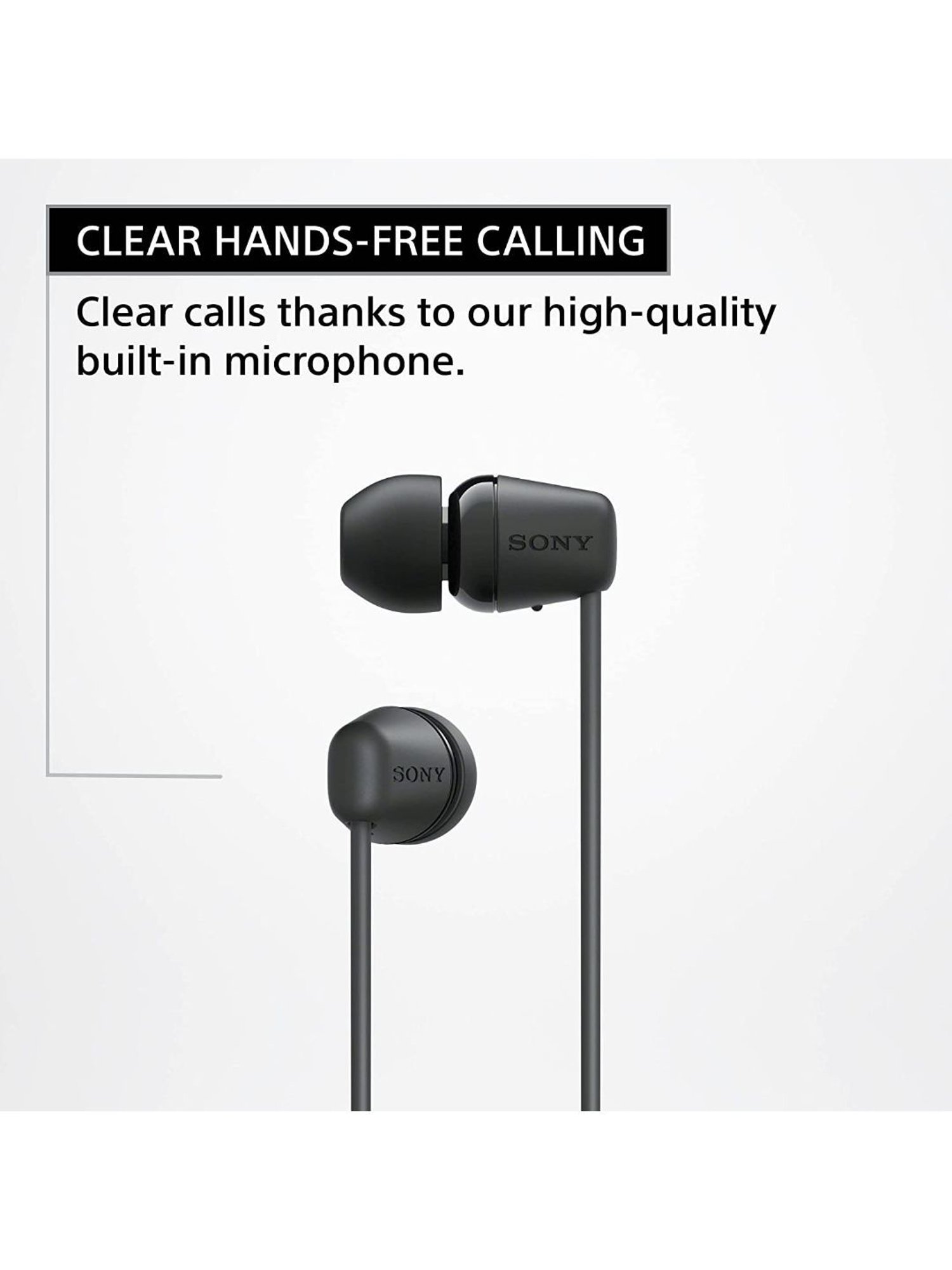 Sony WI-C100 Wireless Neckband with Customizable Equalizer for Deep Bass & 25 Hours Battery (Black)