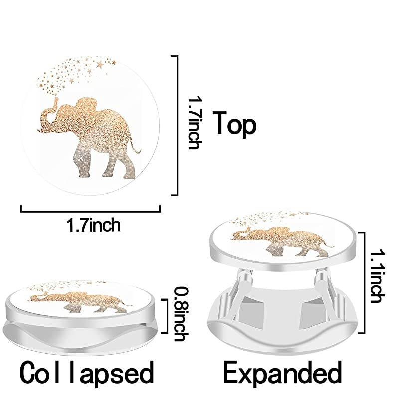 Stand and Grip for Smartphones and Tablets, Multi-Function Mounts and Stands Kit Car Mount iPhone Holder Collapsible - Golden Elephant